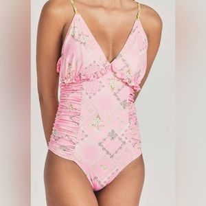 LoveShackFancy Delaine OP onepiece bathing suit bikini pink honey size xs